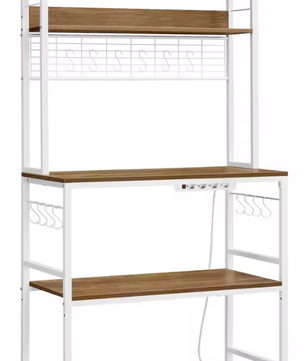 Keukenrek met Stopcontacten – Magnetronplank & 14 Haken, Industrieel en Ruim