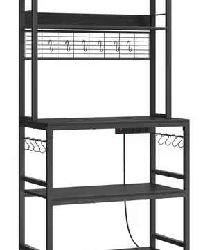 Keukenrek met Stopcontacten – Magnetronplank & 14 Haken, Industrieel en Ruim