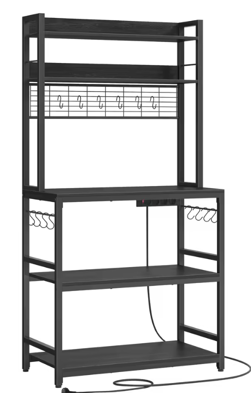 Keukenrek met Stopcontacten – Magnetronplank & 14 Haken, Industrieel en Ruim