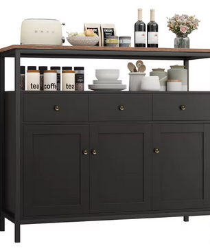 Wit Dressoir met 3 Lades & Deuren – 108x38x98,5 cm, Modern & Functioneel