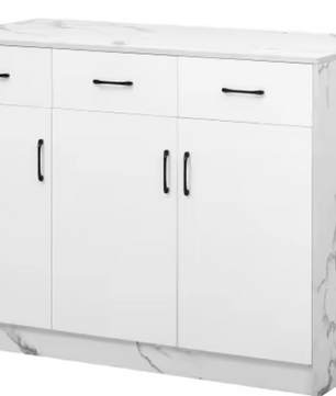 Groot Keukeneiland met Marmerlook – 3 Lades & 3 Deuren, 120x60 cm