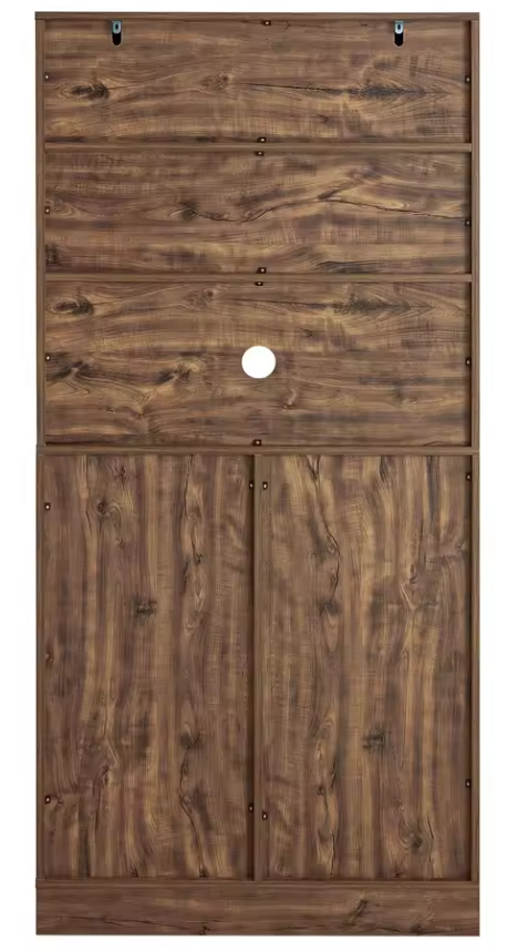 Vintage Buffetkast met Schuifdeuren – 80x170x34 cm, Metaal & Houtlook