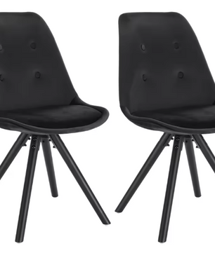 Set van 2 Scandinavische Eetkamerstoelen – Zachte Zitting & Massief Houten Poten