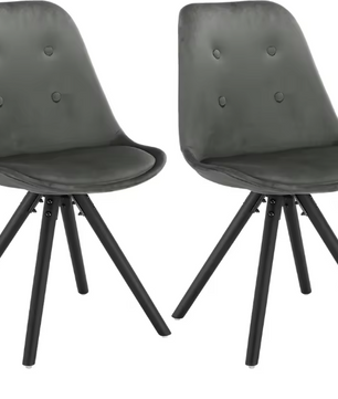 Set van 2 Scandinavische Eetkamerstoelen – Zachte Zitting & Massief Houten Poten