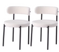 Set van 2 Teddyfluwelen Eetkamerstoelen – Scandinavisch & Ergonomisch