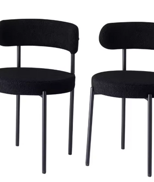 Set van 2 Teddyfluwelen Eetkamerstoelen – Scandinavisch & Ergonomisch