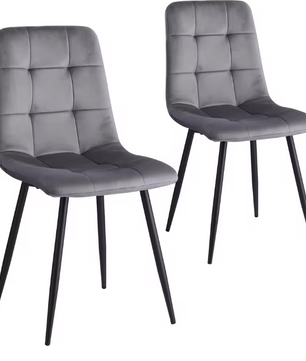 Set van 2 Gestoffeerde Eetkamerstoelen – Corduroy & Metalen Frame, Modern en Comfortabel