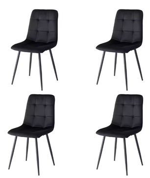 Set van 2 Gestoffeerde Eetkamerstoelen – Corduroy & Metalen Frame, Modern en Comfortabel
