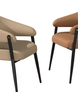 Set van 2 Luxe Eetkamerstoelen – Microvezelleer & Armleuningen