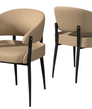 Set van 2 Luxe Eetkamerstoelen – Microvezelleer & Armleuningen