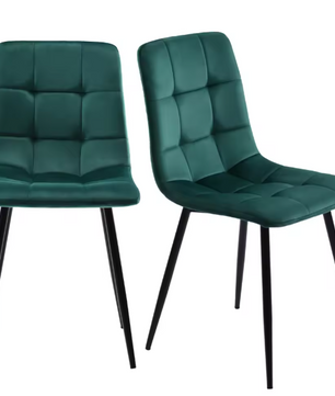 Set van 4 Fluwelen Eetkamerstoelen – Zachte Zitting & Metalen Frame, Modern en Comfortabel