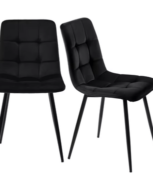 Set van 4 Fluwelen Eetkamerstoelen – Zachte Zitting & Metalen Frame, Modern en Comfortabel
