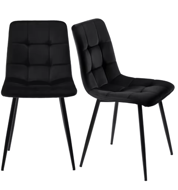 Set van 4 Fluwelen Eetkamerstoelen – Zachte Zitting & Metalen Frame, Modern en Comfortabel