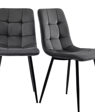 Set van 4 Fluwelen Eetkamerstoelen – Zachte Zitting & Metalen Frame, Modern en Comfortabel