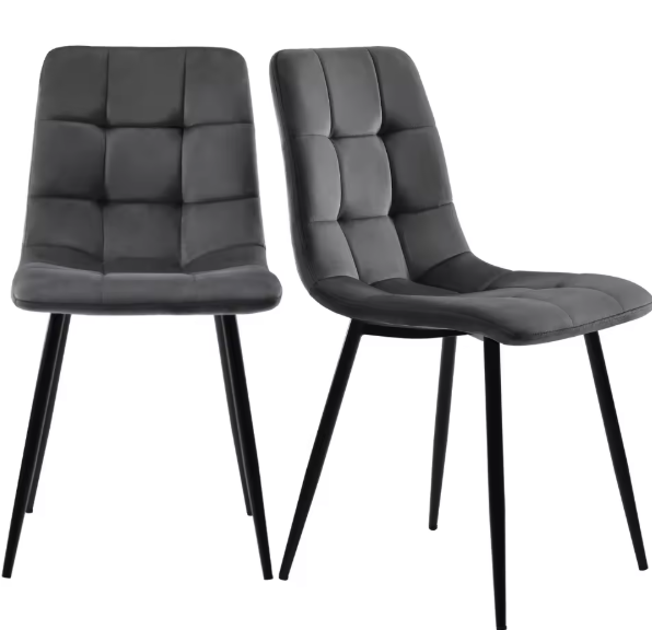 Set van 4 Fluwelen Eetkamerstoelen – Zachte Zitting & Metalen Frame, Modern en Comfortabel