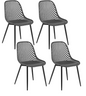 Set van 4 Scandinavische Eetkamerstoelen – Kunststof Zitting & Metalen Poten, Modern en Ergonomisch