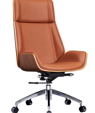 Luxe Bureaustoel van Echt Leer – Ergonomisch & Verstelbaar