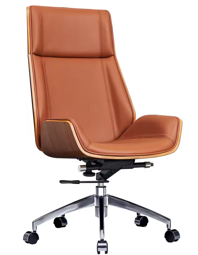 Luxe Bureaustoel van Echt Leer – Ergonomisch & Verstelbaar
