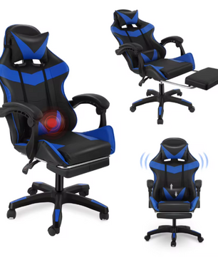 Massage Gamingstoel – Verstelbaar met Voetsteun & Lendensteun