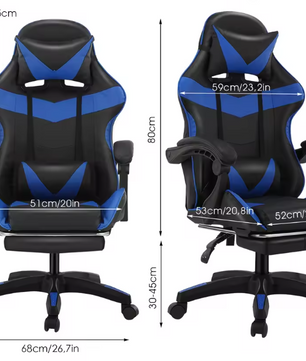 Massage Gamingstoel – Verstelbaar met Voetsteun & Lendensteun