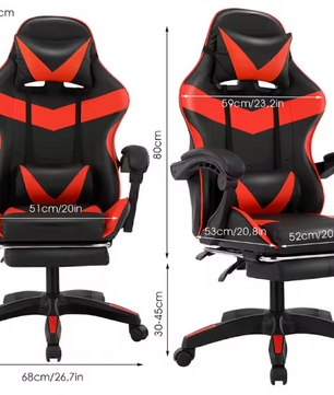 Massage Gamingstoel – Verstelbaar met Voetsteun & Lendensteun