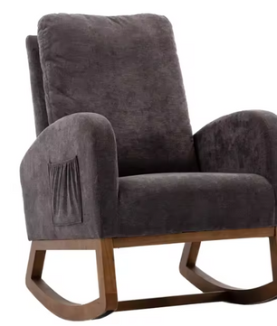 Moderne Schommelstoel – Mid-Century Design met Hoge Rugleuning
