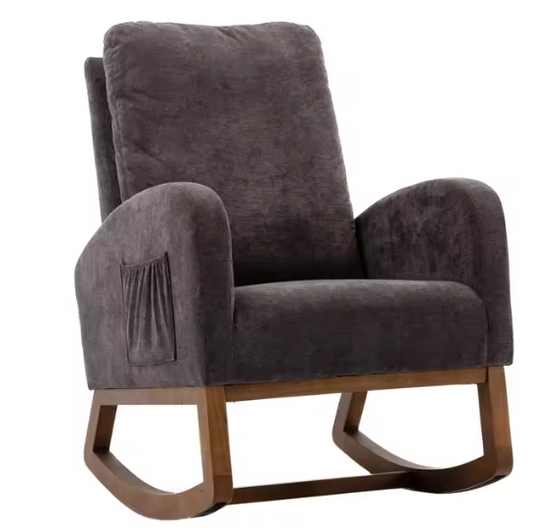 Moderne Schommelstoel – Mid-Century Design met Hoge Rugleuning