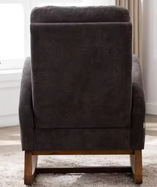 Moderne Schommelstoel – Mid-Century Design met Hoge Rugleuning