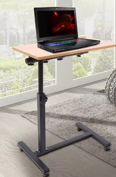 Verstelbaar Verrijdbaar Laptopbureau – 360° Roterend Werkblad, Compact en Flexibel