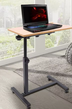 Verstelbaar Verrijdbaar Laptopbureau – 360° Roterend Werkblad, Compact en Flexibel
