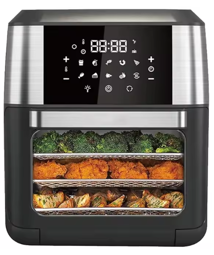 Olievrije Airfryer 4–12L – Automatische Heteluchtfriteuse met 360° Baktechniek