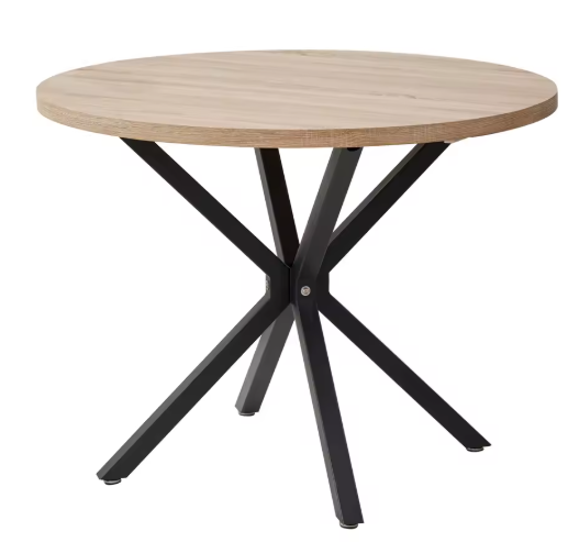 Ronde Massief Houten Eettafel – Ø100 cm, Scandinavisch Design