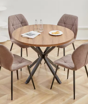 Ronde Massief Houten Eettafel – Ø100 cm, Scandinavisch Design