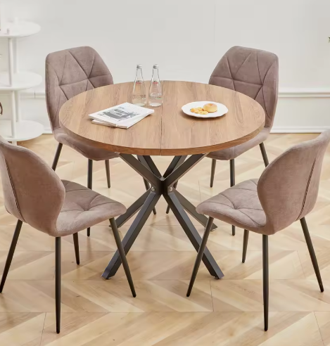 Ronde Massief Houten Eettafel – Ø100 cm, Scandinavisch Design