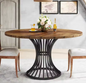 Ronde Industriële Eettafel – Ø120 cm, Zandloper Onderstel, Voor 4–6 Personen