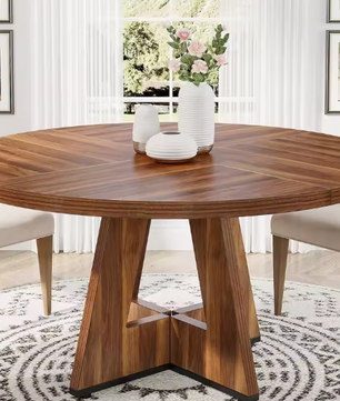 Ronde Eettafel voor 4 Personen – Boerderijstijl, Ø120 cm MDF