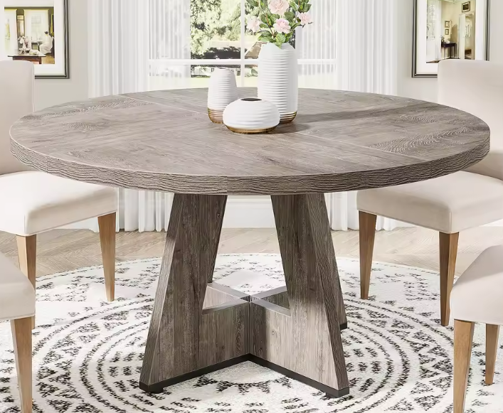 Ronde Eettafel voor 4 Personen – Boerderijstijl, Ø120 cm MDF