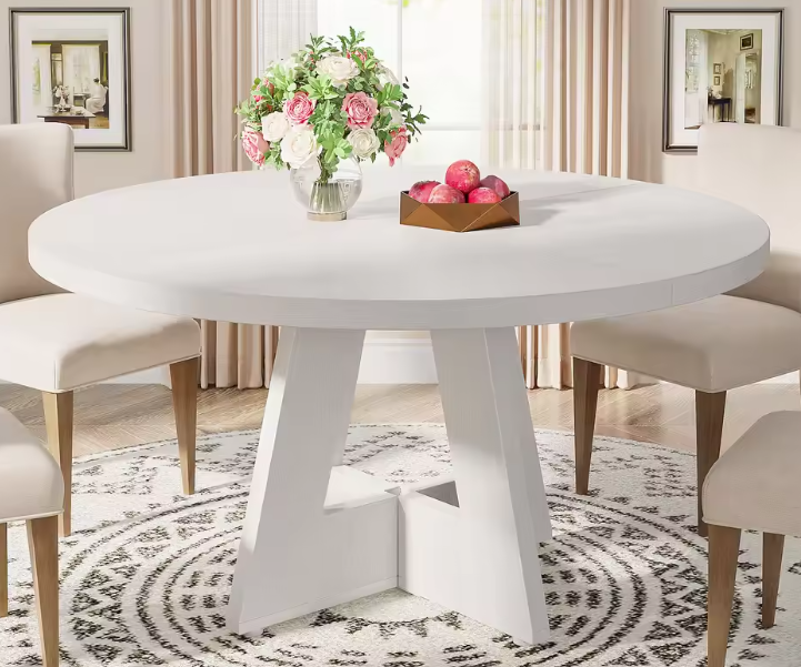 Ronde Eettafel voor 4 Personen – Boerderijstijl, Ø120 cm MDF