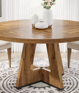 Ronde Eettafel voor 4 Personen – Boerderijstijl, Ø120 cm MDF