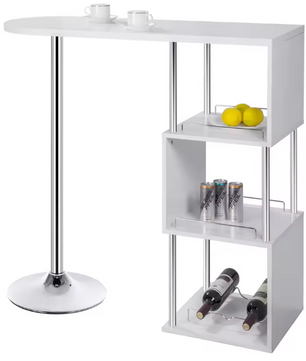 Bartafel met Opbergplanken – S-vormig Design & Flessenhouders, 113 cm Breed