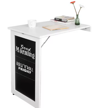 Wandklaptafel met Opbergplank – 50x75x76 cm, Wit MDF