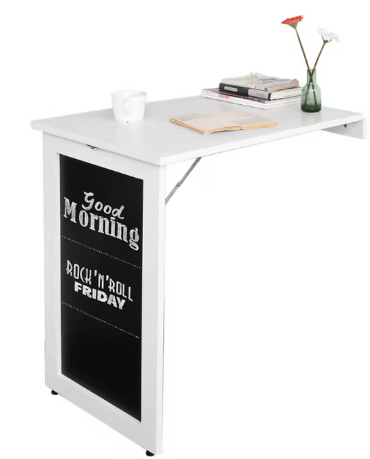 Wandklaptafel met Opbergplank – 50x75x76 cm, Wit MDF
