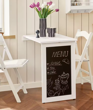 Wandklaptafel met Opbergplank – 50x75x76 cm, Wit MDF