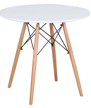 Ronde Eettafel Ø80 cm – Scandinavisch Design met Houten Poten