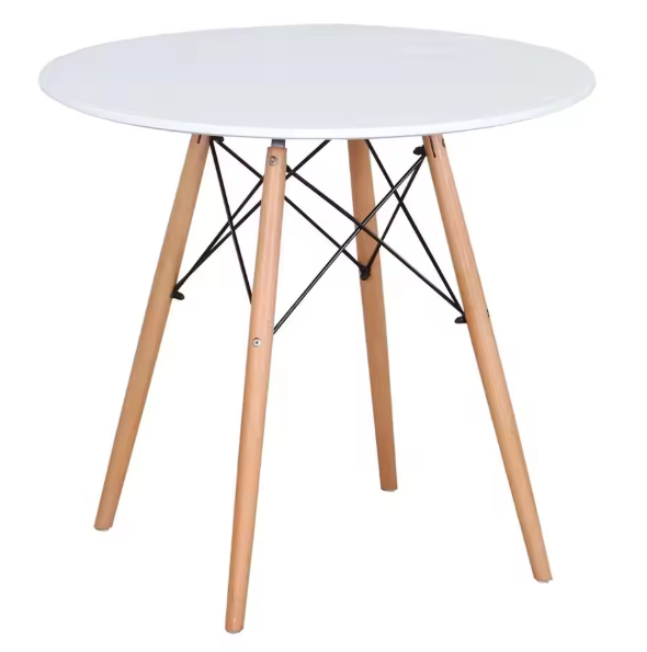 Ronde Eettafel Ø80 cm – Scandinavisch Design met Houten Poten