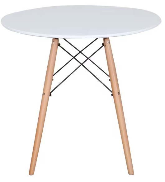 Ronde Eettafel Ø80 cm – Scandinavisch Design met Houten Poten