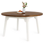 Ronde Eettafel Ø118 cm – Houtlook Tafelblad & Metalen Onderstel, Voor 4–6 Personen
