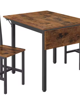 Opklapbare Eettafelset met 2 Stoelen – Industrieel Design, Compact & Comfortabel