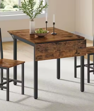 Opklapbare Eettafelset met 2 Stoelen – Industrieel Design, Compact & Comfortabel