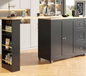 360° Draaibare Bartafel met Lades – Opbergeiland met Wielen & Snackplank